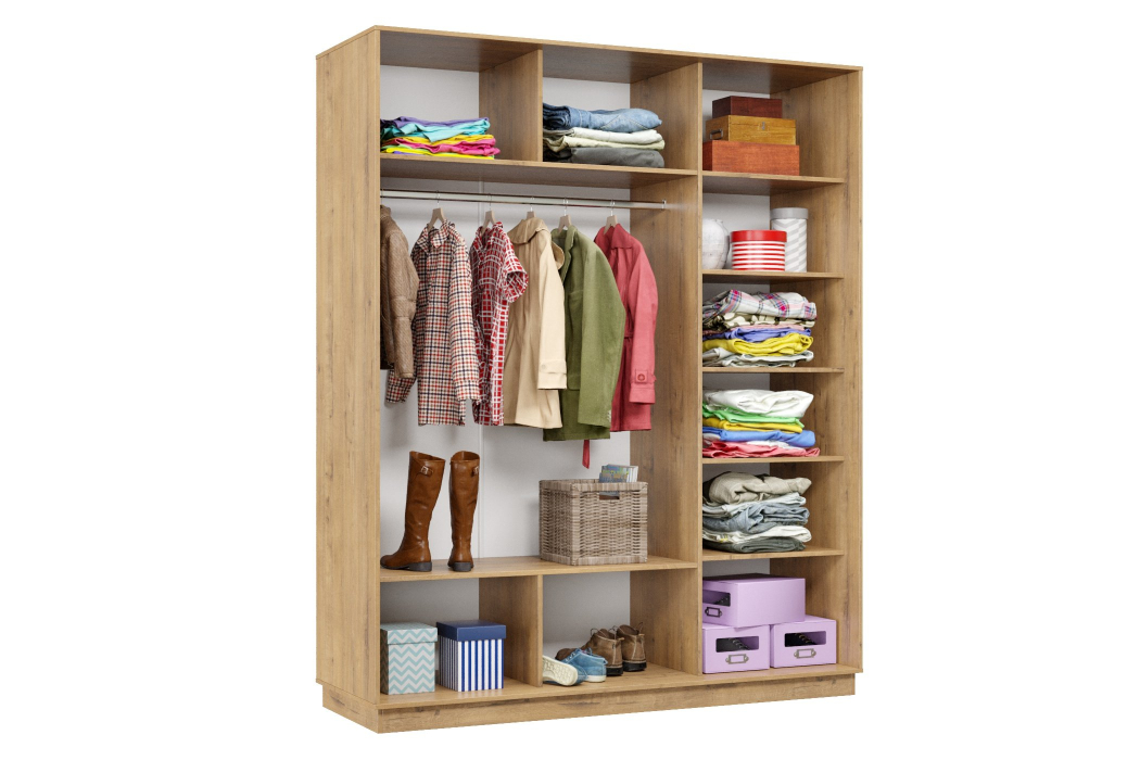 Шкафы-купе 3-х дверные, Шкаф-купе Премьер 24 (01ЗБ;01ЗБ;01ЗБ) фасады зеркало бронза/трёхдверный/Профиль чёрный муар