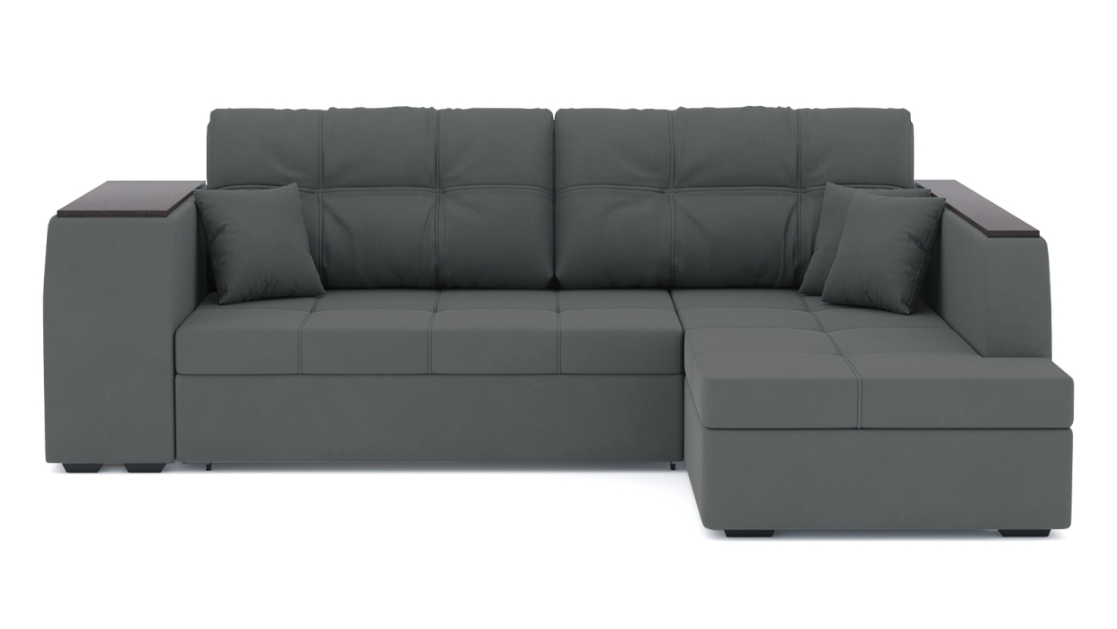 Диваны угловые в гостиную, Диван-кровать угловой Брюссель дельфин, велюр