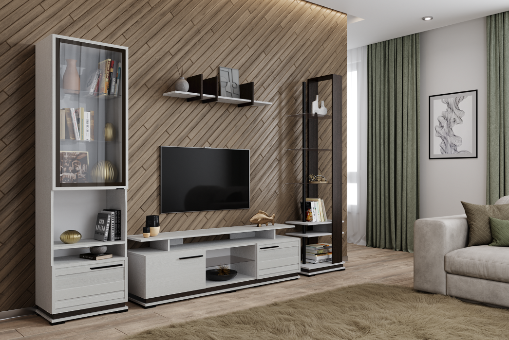 Стеклянные, Шкаф-пенал со стеклом Модена МШ-3