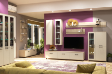 Стенки для гостиной, Модульная гостиная Грейс композиция 8  Ясень Асахи