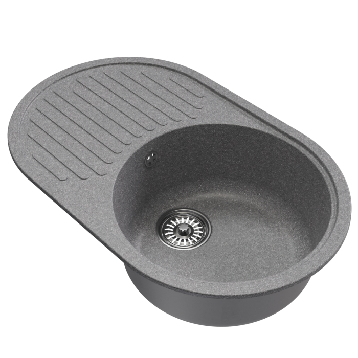 Кухонные мойки, Мойка ML-GM16 овальная с крылом, 730*460*180мм NEW*