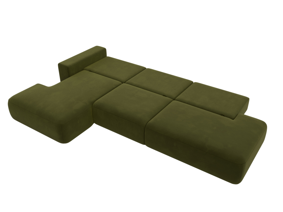 Диваны угловые в гостиную, Диван угловой Лига-036 Модерн Лонг левый угол, микровельвет