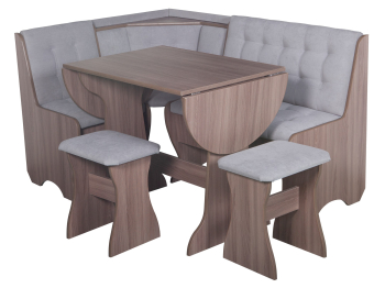 Кухонный уголок Стиль 1Л (со столом СТ-2У) Ясень шимо темный / велюр