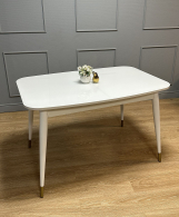 Обеденные столы, Стол Kenner K1200 раздвижной, стекло белое глянец