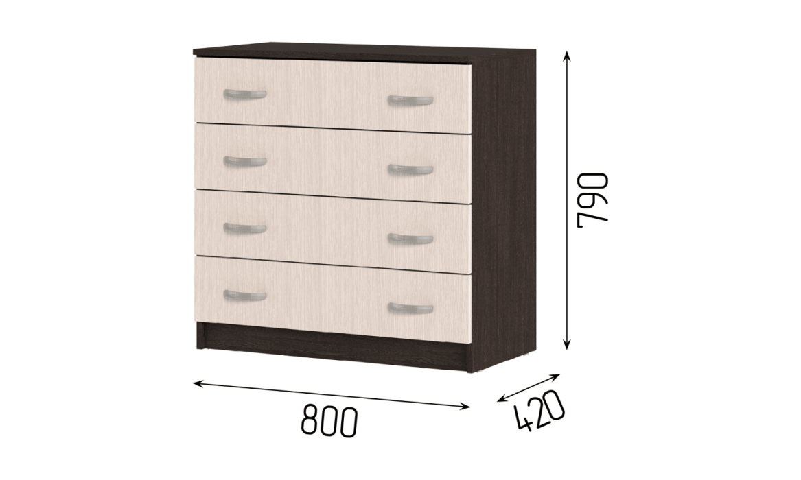 Комоды, Комод КМ-554М Спальня БАССА