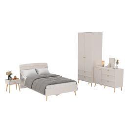 Кровать 1200 Афина с комодом и двухдверным шкафом Афина