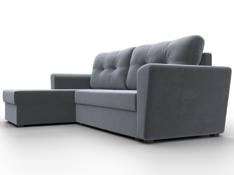 Диваны угловые в гостиную, Угловой диван Амстердам Лайт левый угол, велюр