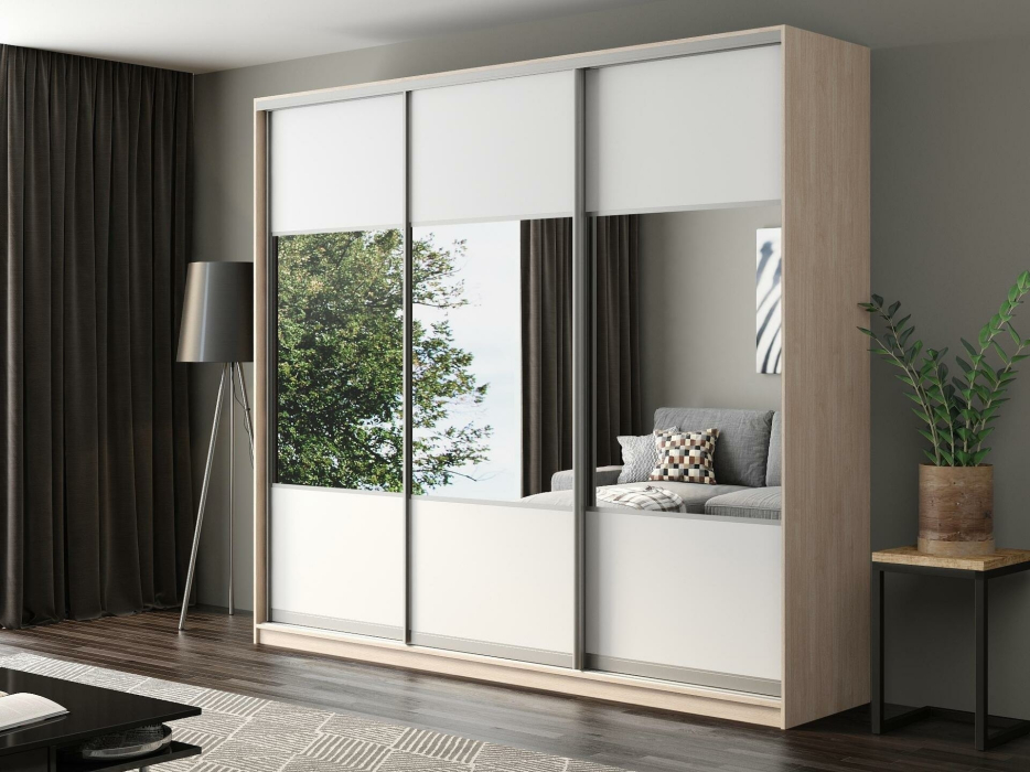 Шкафы-купе, Шкаф-купе Айсберг 270 ШАМОНИ СВЕТЛЫЙ (белый/комбинированный)