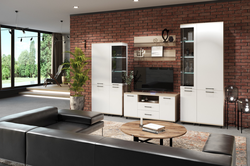 Стенки для гостиной, Модульная гостиная Грейс композиция 3 Ясень Асахи