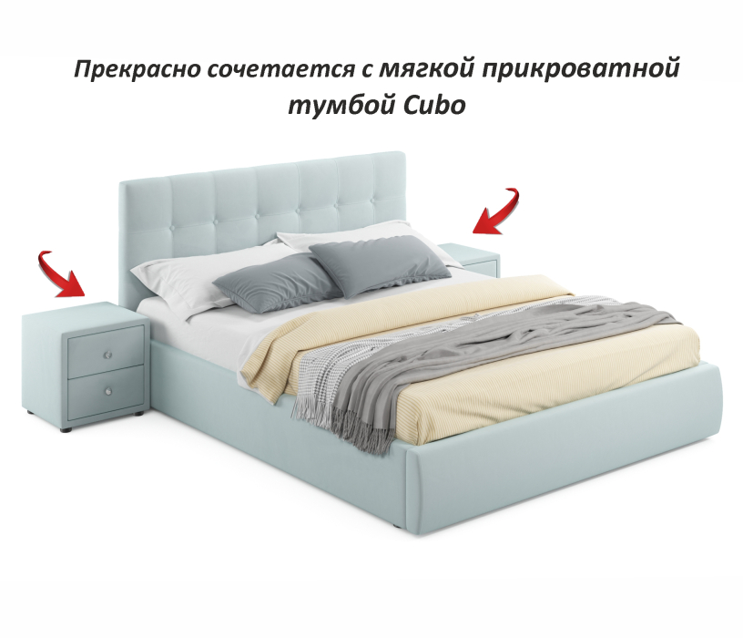 Мягкая кровать, Мягкая кровать Selesta 1600 с матрасом АСТРА с подъемным механизмом