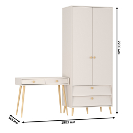 Спальня Афина шкаф 2-х дверный и стол Афина