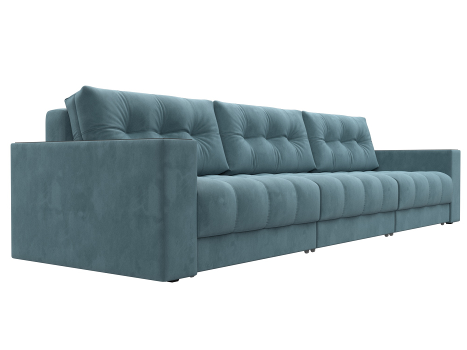 Дизайнерские диваны для гостиной, Диван прямой с декором Лига-049 НПБ Лонг, велюр SEVEN