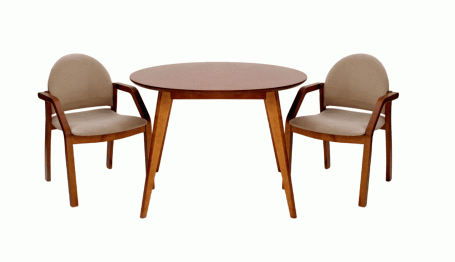 Стол Сканди К 100 орех со стульями Джуно орех велюр бежевый
