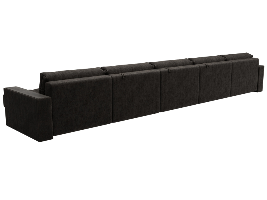 Диваны еврокнижки, Диван П-образный с декором Лига-049 НПБ Мегалонг, велюр BRUT