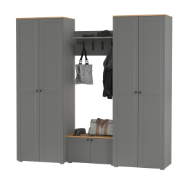 Два шкафа в прихожую и тумба с настенной вешалкой для одежды Остин