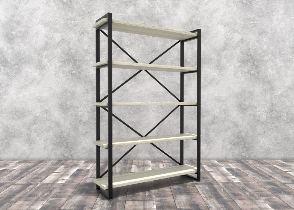 Стеллажи, Стеллаж Айсберг Лофт 120х182-2 черный