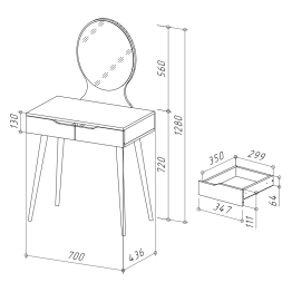 Трюмо для спальни Тр 4-25915
