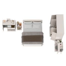 Спальный гарнитур Афина в цвете кашемир серый с кроватью на 1600 двуспальной