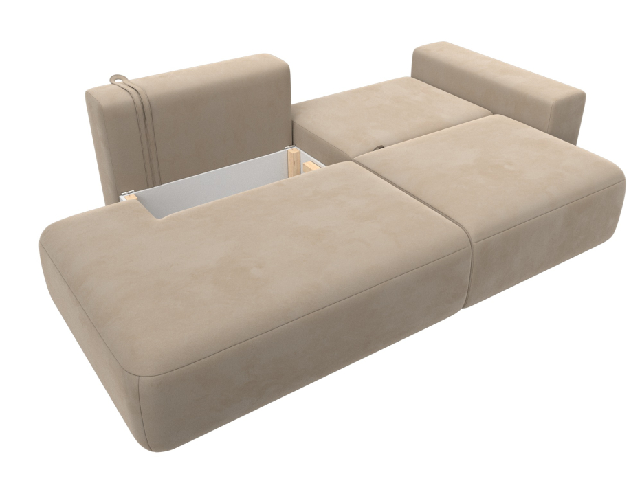 Диваны еврокнижки, Диван прямой Лига-036 Модерн подлокотник справа, велюр