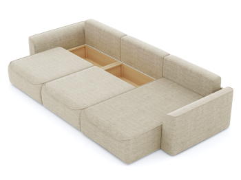 Диван-кровать угловой Рафаэль 3 секции еврокнижка НПБ, рогожка Люкс