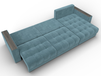 Диван угловой с декором Лига-049 НПБ Лонг, велюр SEVEN