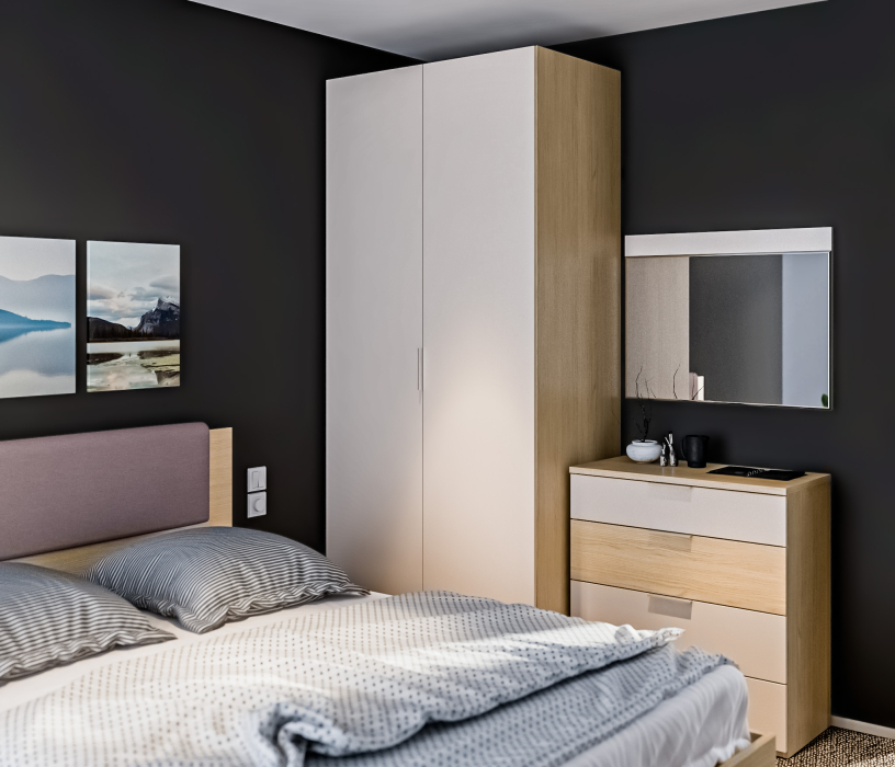 Спальные гарнитуры, Афина Спальня Дуб Винченца/Кашемир серый