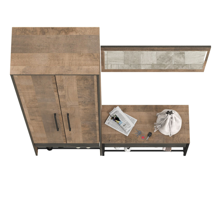 Прихожая, Прихожая с тумбой для обуви с сиденьем и зеркалом Трувор