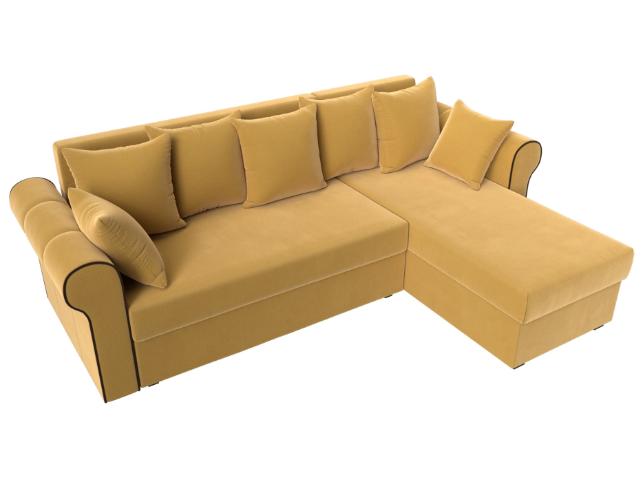 Диваны угловые в гостиную, Угловой диван-кровать Рейн, еврокнижка, микровельвет, правый