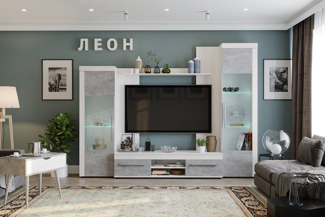 Стенки для гостиной, Гостиная модульная Леон. Комплект 2