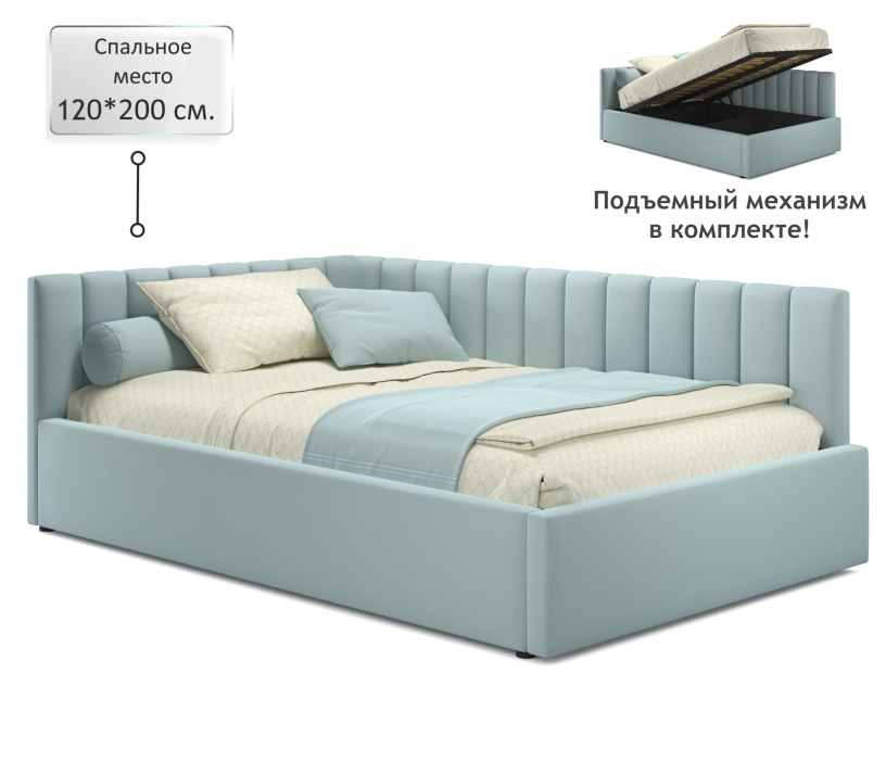 Мягкая кровать, Мягкая кровать Milena 1200 с подъемным механизмом