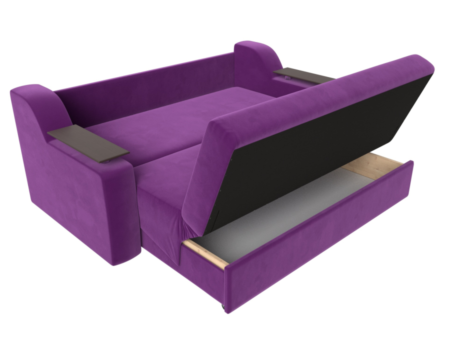 Диваны с ящиком для белья, Прямой диван аккордеон Сенатор 140, микровельвет