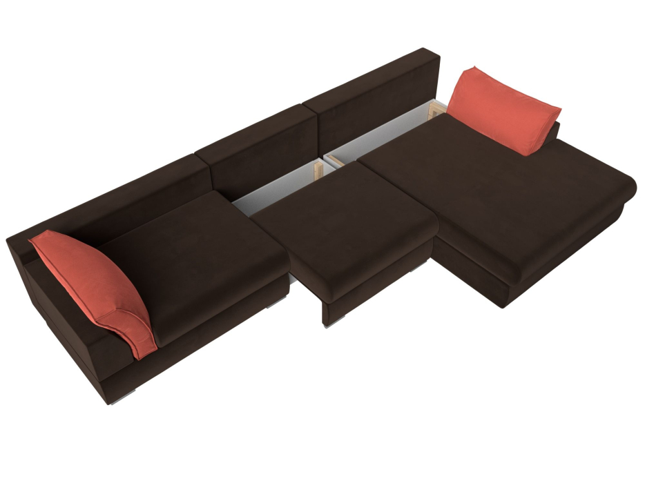 Диваны угловые в гостиную, Угловой диван Пекин Long угол правый, НПБ, микровельвет