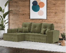 Диваны угловые в гостиную, Диван угловой Монреаль Левый угол (Велюр)