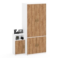 Домашние кабинеты, Шкаф глубокий с вешалкой и полкой и тумба с нишей 3.19 Лидер-8