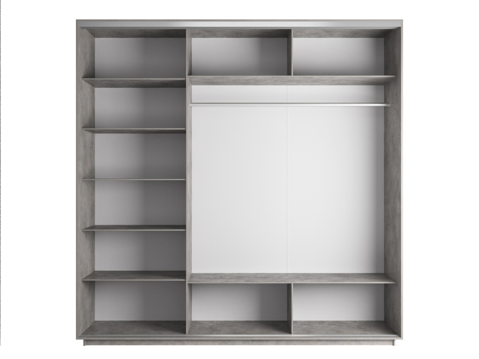 Шкафы-купе, Шкаф-купе Экспресс Медиум (2 зеркала) трио 2200 x 2100 x 600