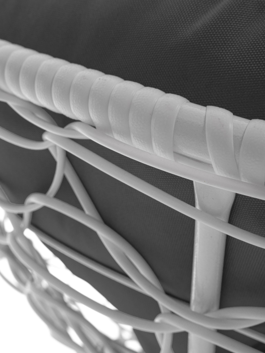 Кресла, Кресло ПАПАСАН мини с ротангом белое