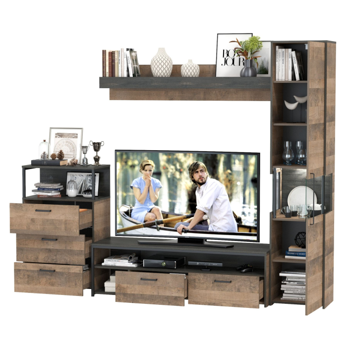 Стенки для гостиной, Стенка для гостиной с подсветкой Трувор № 23