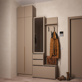 Прихожая Голд Бостон вешалка В2 со шкафом и антресолью