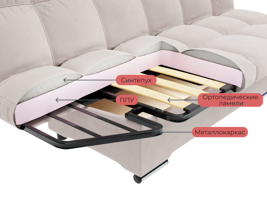 Диваны книжки, Прямой диван Клик-Кляк,велюр