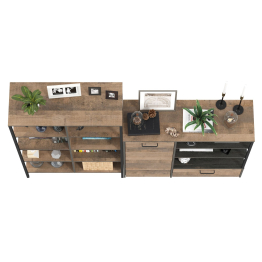 Стеллаж 13.151.02 с комодом с ящиком и дверкой Трувор