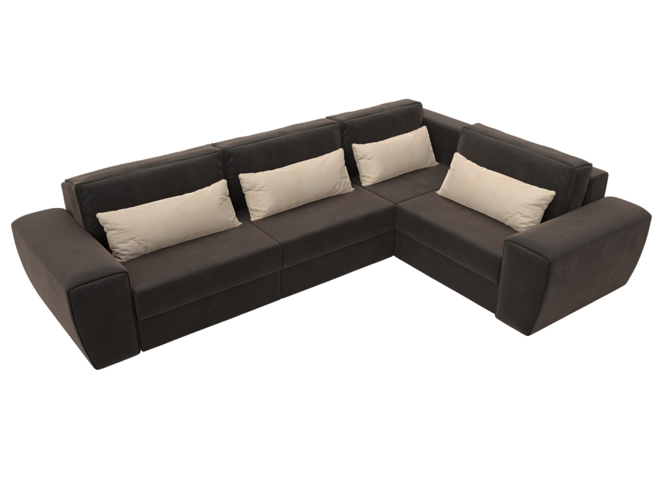 Диваны угловые в гостиную, Диван угловой Лига-008 Long правый, велюр