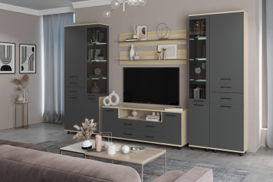 Модульная гостиная Грейс композиция 12  Ясень Асахи