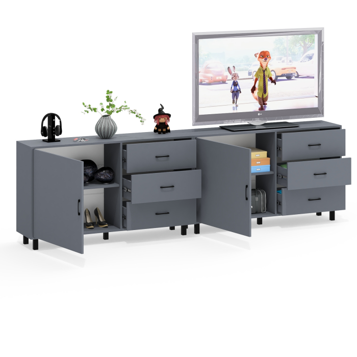 Комоды, Тумба-комод с двумя дверками и шестью ящиками 122-1504