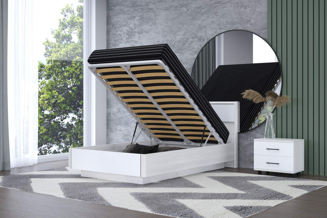 Кровати 120х200, Модульная система Грейс Кровать КР-4001  Снежный Ясень