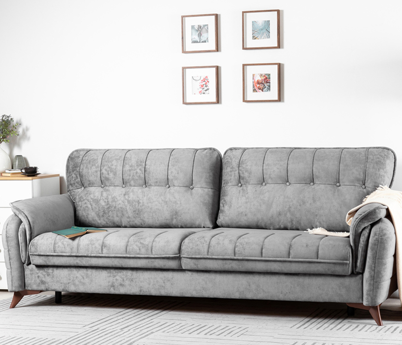 Диваны с ящиком для белья, Диван Дорис, Велюр Эверест