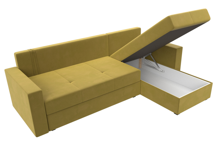 Диваны угловые в гостиную, Диван угловой Верона Лайт правый угол, микровельвет