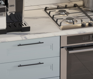 Кухонный гарнитур Регина Белый/МДФ Modern Серый 2,1х1 м