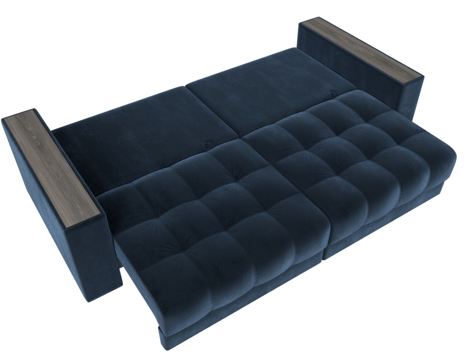 Диваны еврокнижки, Диван прямой с декором Лига-049 НПБ, велюр TOWER