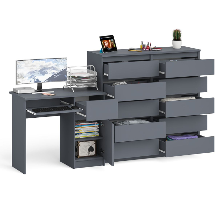 Компьютерные столы, Комод большой МК1200 10-ть ящиков Мори и стол компьютерный МС-1 правый