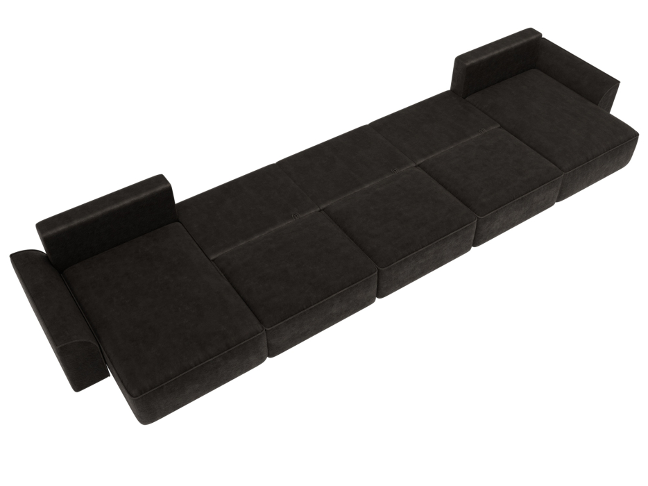 Диваны еврокнижки, Диван П-образный Лига-048 НПБ МегаЛонг, велюр BRUT